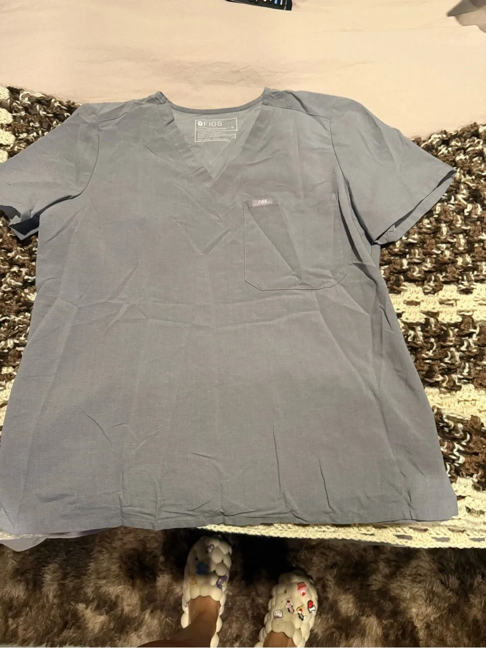 Gray Jogger Pants and scrub top Casual Drawstring Sweatpants